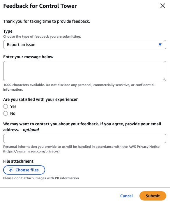 submit feedback forum
